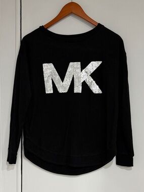 Michael Kors Women’s Black Sweater with Bling Logo
